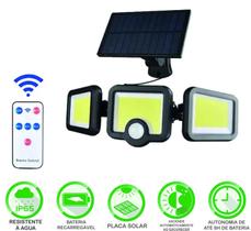 Luminária Solar Parede 171 Cob Sensor Presença 3 funções Sep/