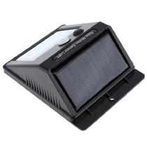 Luminária Solar Parede 20 Leds Branco Sensor Movimento Preto