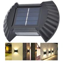 Luminaria Solar Parede Led Arandela Spot Balizador Decoraçao Jardim Casa Quintal Area Externa Iluminaçao Segurança Rua Luz Indicativa - Compre Desejos