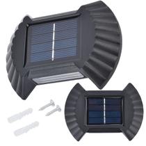 Luminaria Solar Parede Led Spot Balizador Arandela Decorativa Resistente Agua Iluminaçao Quintal Garagem Rua Escada Jardim Casa