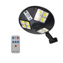 Luminaria Solar Parede Sensor Proximidade Controle Remoto Sem Fio Jardins 12 Leds
