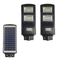 Luminaria Solar Poste 120w Parede 2 unidades Sensor Movimento Controle Energia Luz Jardins Exterior - Ralos e Torneiras