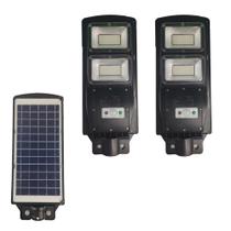 Luminaria Solar Poste 120w Parede 2 unidades Sensor Movimento Controle Energia Luz Jardins Exterior