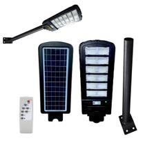 Luminaria Solar Poste 600W Led Kit Suporte Haste Refletor Sensor Presença Movimento Controle Iluminaçao Publica Holofote Entrada Garagem Praça Comerci