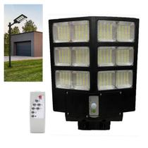 Luminaria Solar Poste 600W Led Refletor Sensor Presença Movimento Controle Holofote Iluminaçao Publica Rua Estrada Praça Avenida Garagem Comercio Resi