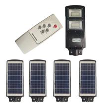 Luminaria Solar Sensor Movimento 120W Led 5 Und Detecta Presença Ambiente Externo Rua Garagem Casa Iluminaçao Luz Segurança