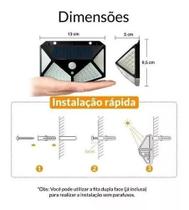 Luminaria Solar Sensor Movimento Presença Parede 100 LEDs Lampada Refletor Resistente Agua Luminaria Solar Sensor Movimento Presença Parede 100 LEDs Lampada Refletor Resistente Agua