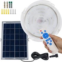 Luminaria Solar Sobrepor 100w Spot 3 Cores Controle Luz Led Ajustavel Sala Garagem Placa Fotovoltaica Varanda Casa