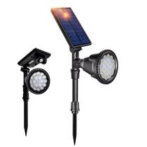 Luminaria Solar Spot Arandela LED Espeto Sensor Movimento Presença Angulo Ajustavel Parede Jardim Quintal Garagem Entrada Iluminaçao Arbusto Caminho