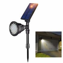 Luminaria Solar Spot LED Arandela Espeto Sensor Presença Movimento Balizador Angulo Ajustavel Parede Jardim Quintal Garagem Entrada Arbusto Caminho Il