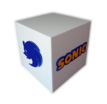 Luminária Sonic de Mesa ou Cabeceira Game Branca Luminaria - Super 3D