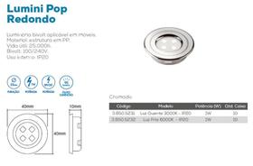 Luminaria Spot de embutir para Móveis MDF Madeira 3000k Redondo Luz Quente