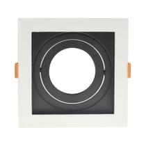 Luminária spot embutir conecta quadrado recuado branco+preto