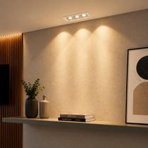 Luminária Spot Embutir LED Integrado 6w Alumínio Bivolt Tipo Picco 3 Focos Branco Branco Luz Minimalista Casa Sala Cozinha Hall Escritório Ilha Luminária Spot Embutir LED Integrado 6w Alumínio Bivolt Tipo Picco 3 Focos Branco Branco Luz Minimalista Casa Sala Cozinha Hall Escritório Ilha