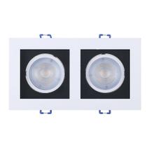 Luminária spot frame embutir quadrado recuado led 2xmr16 10w