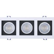 Luminária spot frame embutir quadrado recuado led 3xmr16 15w Luminária spot frame embutir quadrado recuado led 3xmr16 15w