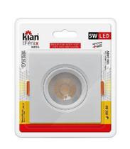 Luminária spot Kian MR16 quadrado LED Fênix II 4.5x9.5cm 5W 3000K amarela.