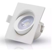 Luminária Spot Led 5w Branco Frio Quadrado Embutir Direcionável Bivolt 110/220 Forro Pvc Gesso Sala Quarto Cozinha Corre