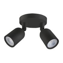 Luminária spot led direct mr16 base circular 2x4w - preto