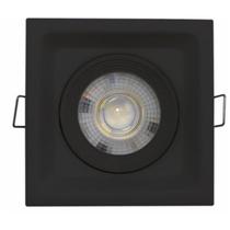 Luminária Spot LED Recuado Driver e led Integrado Deep 5W 6500K Quadrado Preto Embutir