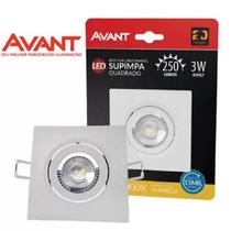 Luminária Spot Quadrado Direct Led 03 Watts 3000k Branco Morno