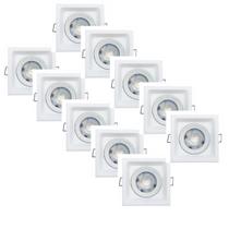 Luminária Spot RECUADO LED Deep Quadrado 5W 3000K Branco Embutir Desing Moderno e Confortável kit com 10 unidades Luminária Spot RECUADO LED Deep Quadrado 5W 3000K Branco Embutir Desing Moderno e Confortável kit com 10 unidades