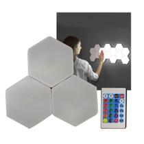 Luminária Spot sem Fio RGB 3 Peças com Controle Remoto