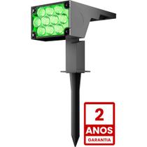Luminaria Spot Solar Espeto Jardim LED 12h Luz Verde - Oversun