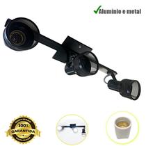 Luminária Spot Trilho 3 Lâmpadas Direcionável Bocal Comum E27 Bivolt Volts Sobrepor