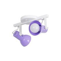 Luminaria Spot Trilho Kids Quarto Infantil Lilas 2 Lâmpadas