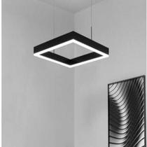Luminária Squadra com cabo de aço 30x30cm Quadrado 110v ou 220v Moderna