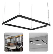 Luminária Squadra Perfil 1mx0,50 Led Retângulo Cabo Suspenso Luminária Squadra Perfil 1mx0,50 Led Retângulo Cabo Suspenso