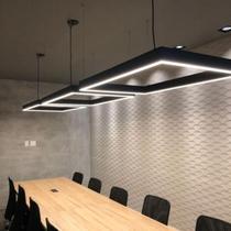 Luminária Squadra Perfil 60x60cm Led Quadrado Cabo Suspenso