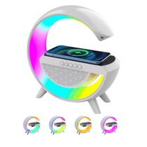 Luminária Station G-Speaker Smart Led RGB Com Carregador De Indução Despertador E Áudio Bluetooth