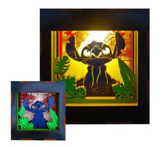 Luminaria Stitch, Lilo e Stitch, Quadro 3D Stitch, Abajur