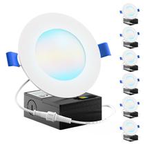 Luminária Sunco Lighting, pacote com 6, 4 polegadas, LED regulável CCT Luminária Sunco Lighting, pacote com 6, 4 polegadas, LED regulável CCT