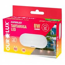 Luminaria Tartaruga LED Oval IP65 08 watts Bivolt 2700K Branco Morno OUROLUX