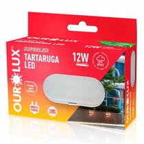 Luminaria Tartaruga LED Oval IP65 12 watts Bivolt 6500K Branco Frio OUROLUX