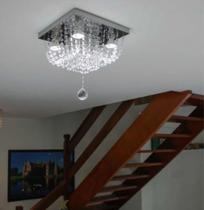 Luminária Teto Cristal Acrílico Design Sofisticado Para Sala