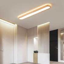 Luminária Teto Led Plafon 95cm Retangular De Madeira Quarto Escritório