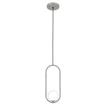 Luminária Teto Lustre Arco Globo Vidro Cozinha Mesa Prata