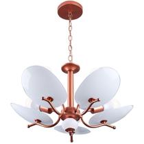 Luminária Teto Lustre Sala de Jantar Vidro Ricko 5 Startec