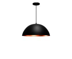 Luminária Teto Meia Lua Preto Cobre 24cm Pendente Elegante