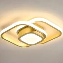 Luminária Teto Moderna Plafon Sobrepor Quadrado 3/1 Dourado