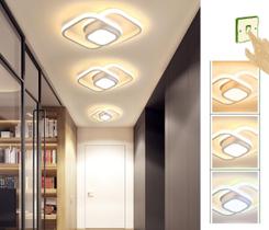 Luminária Teto Moderna Plafon Sobrepor Quadrado Luz 3/1 Cor branco