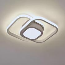 Luminária Teto Moderna Plafon Sobrepor Quadrado Luz 3/1 Cor branco Luminária Teto Moderna Plafon Sobrepor Quadrado Luz 3/1 Cor branco