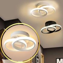 Luminária Teto Parede 25cm Anel Duplo 24 Watts LED 3x1 Lustre Bivolt Gimpo KJGD-327
