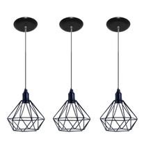 Luminária Teto Pendente Aramado Diamante 03 un