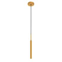 Luminária Teto Pendente Tubo Sala Cozinha Ilha Dourado 40Cm