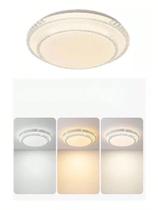 Luminária Teto Plafon Estrelado Redondo 35cm Brilho 3Tons De Luz Estrutura Branco 110v/220v